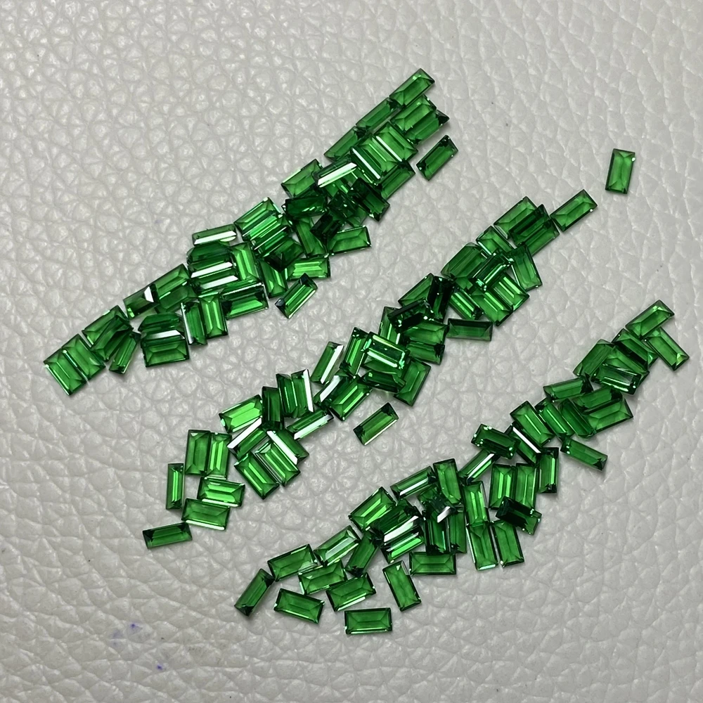 Meisidian  5A Quality 2x4mm Baguette Cut Lab Grown Emerald Stone For Ring Making