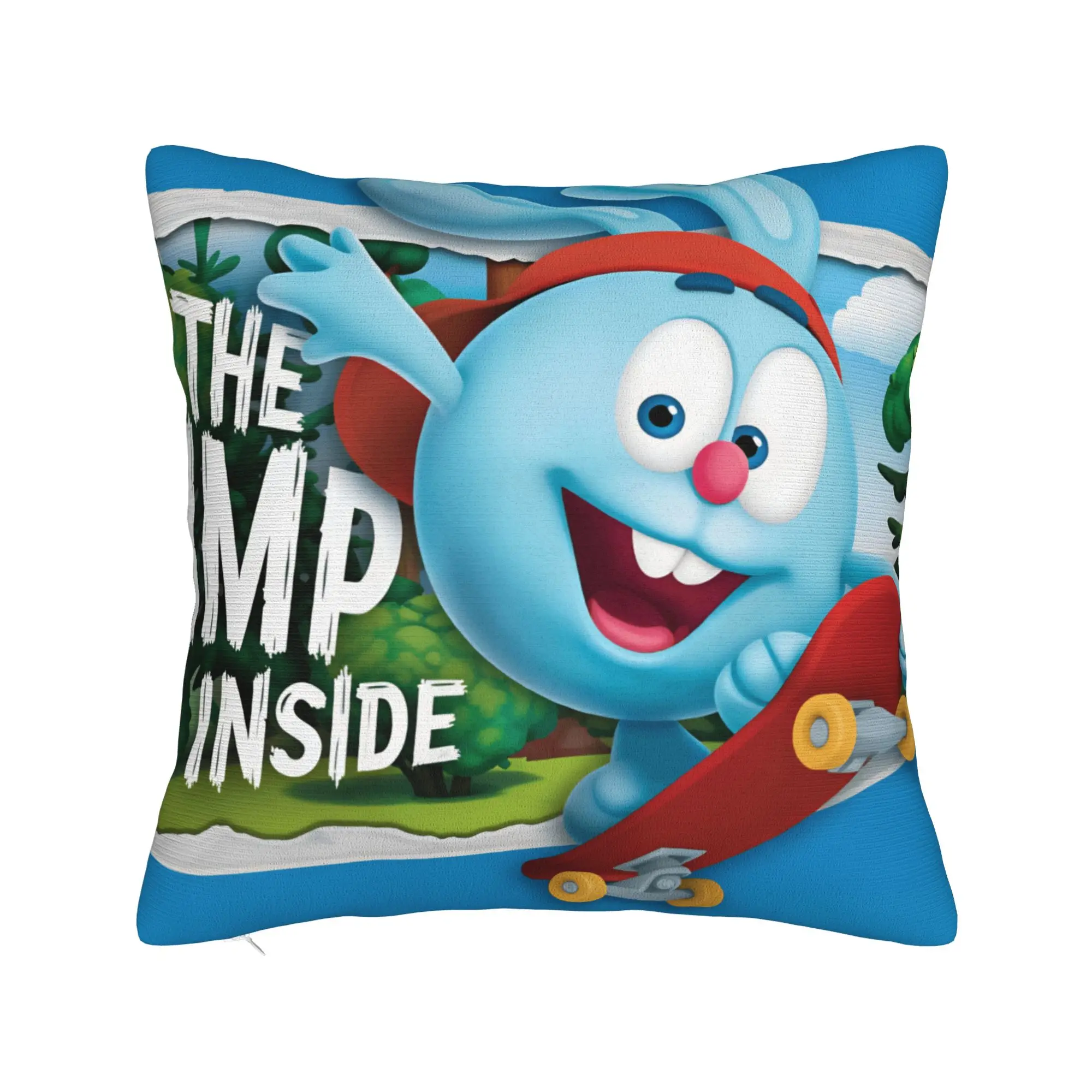 Kikoriki The Imp Inside Skateboard Krash Pillow Case  Comfy Pillow Cover For Living Room Bed Chair Morden Pillowcases