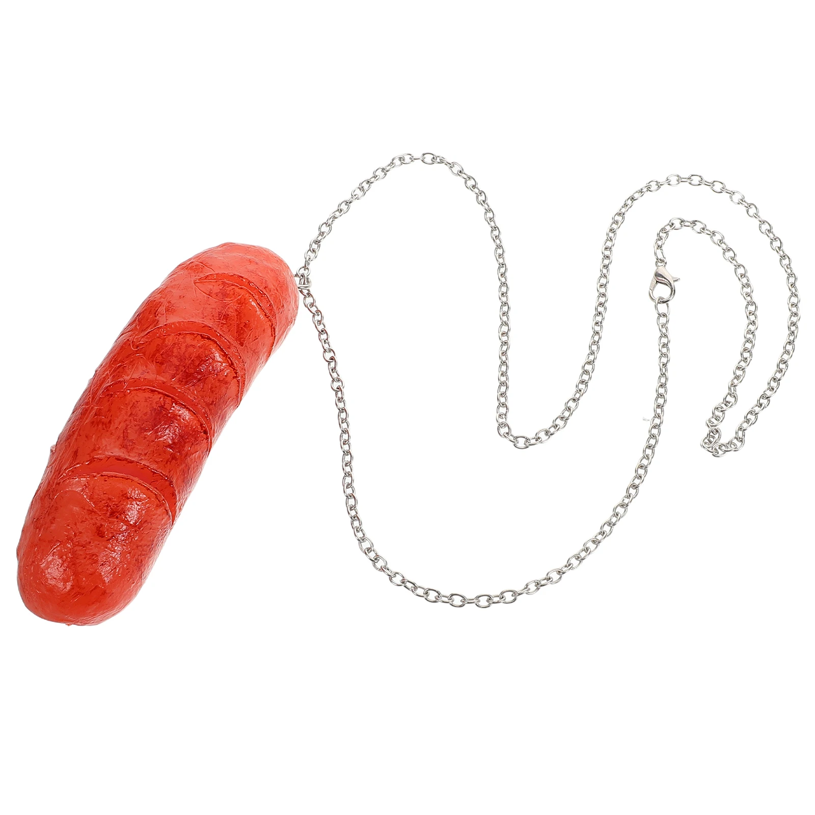 

Grilled Sausage Hot Dog Food Jewelry Funny Necklace Cartoon Food Pendant Accessory Cartoon Realistic Hot Dog Necklace Pendant