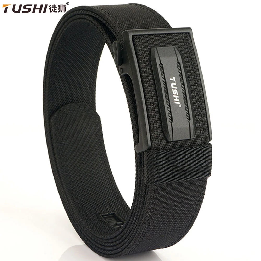 

TUSHI New 1100D Nylon Hard Military Belt for Men Metal Automatic Buckle Police Tactical Belt Gun Belt Outdoor Girdle IPSC Girdle