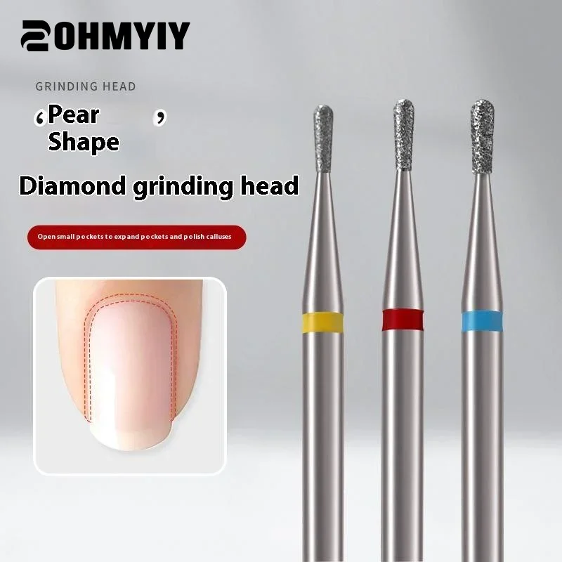 1 ชิ้นเปลวไฟเจาะเล็บ Bits เครื่องตัดเพชรสําหรับเล็บ 3/32 ''Pro เจาะเคล็ดลับสําหรับเล็บ Cuticle ลบเครื่องมือ