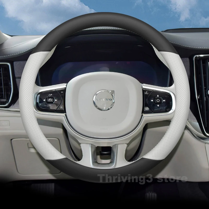 

Leather Car Steering Wheel Cover For Volvo S90 2026 2027-2025 Non-slip wear-resistant Auto Steering Wheel Volvo S90 Accessories