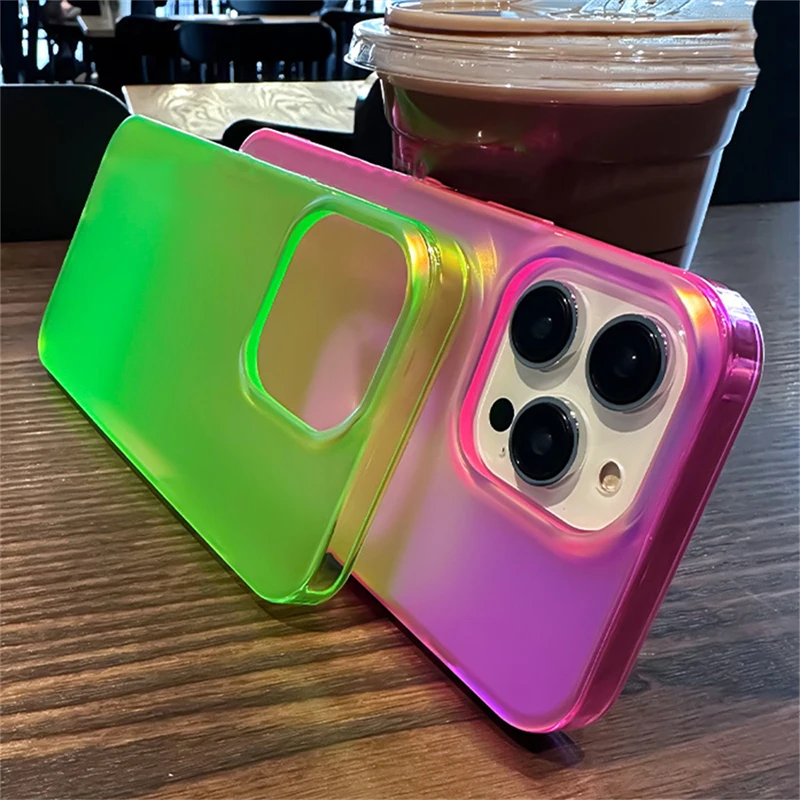 Colorful Phone Case Laser Matte Clear Silicone Soft Case For IPhone 14Pro Max 13 12 Transparent Shockproof Protective Back Cover