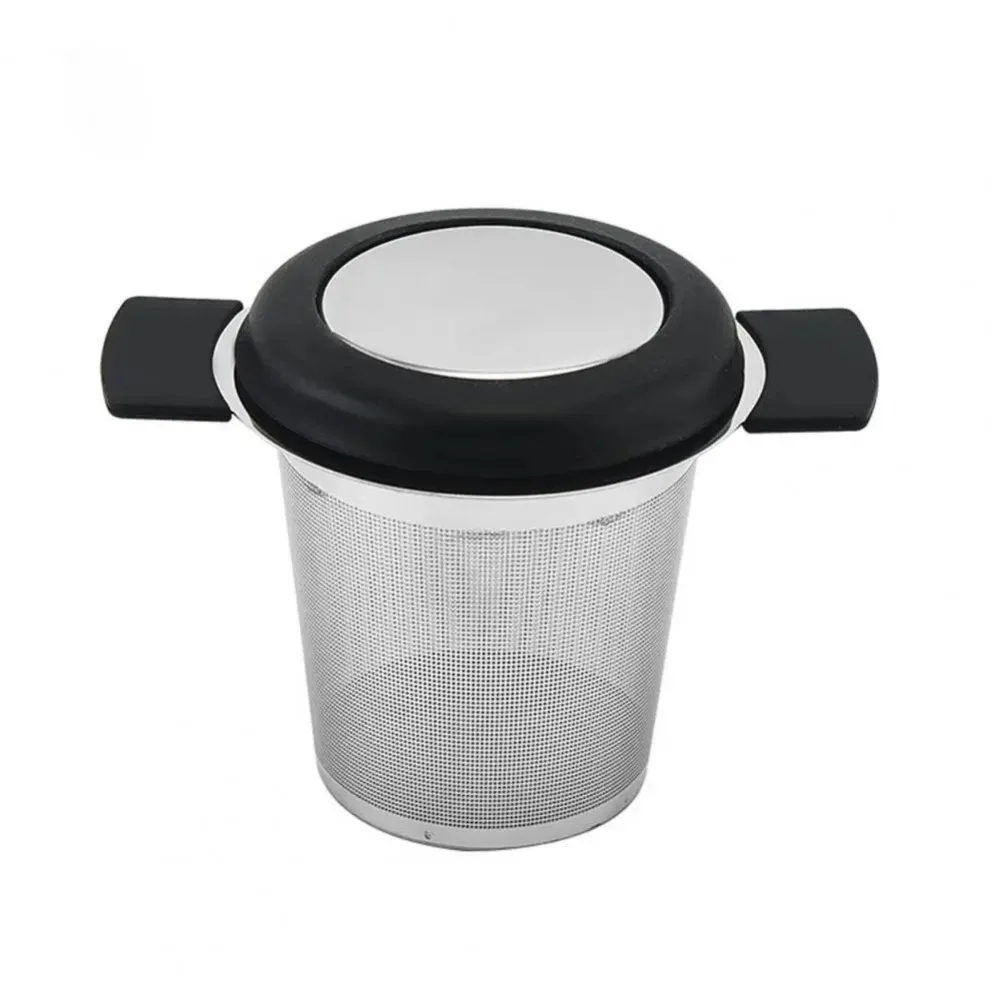 Chaleira de Aço Inoxidável com Tampa, Reutilizável, para Chá a Granel, Cafeteira com Filtro de Malha Fina, Fácil de Limpar, Chaleira com Alça Dupla