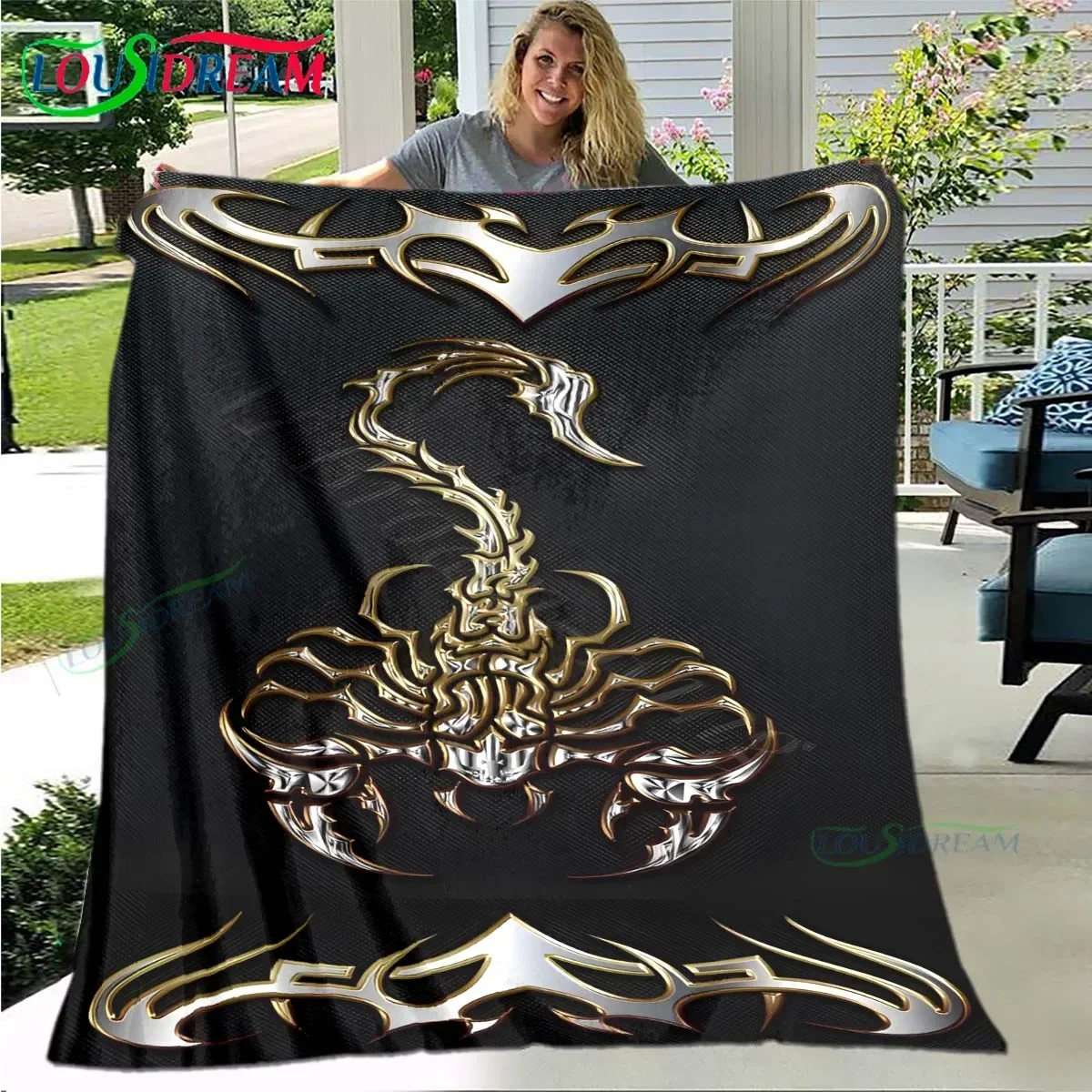 

Scorpion Pattern Flannel Blanket Lightweight Portable Throw for Home Travel Office or Nap Time Great Birthday Gift Idea