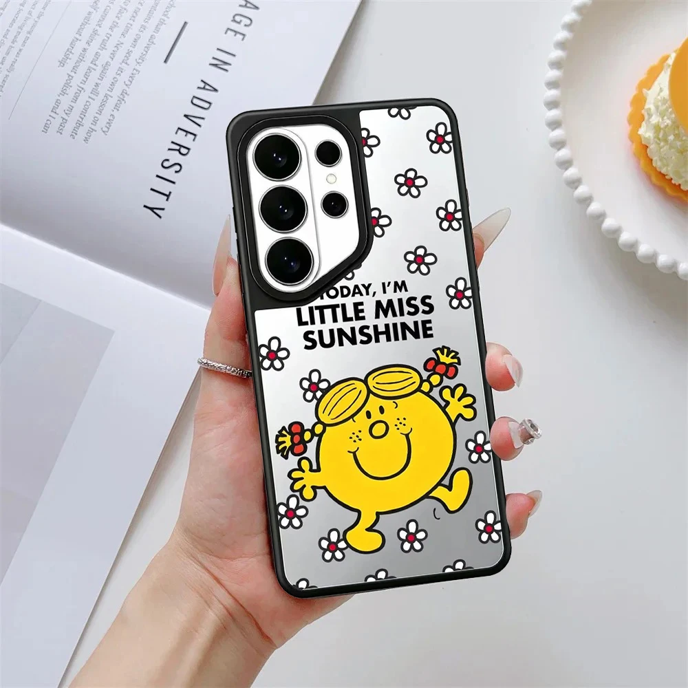 Flower Colored Figurine Mirror Surface Magnetic Phone Cover for Samsung Galaxy S23 S24 S25 S26 Ultra S26+ Plus Case Cartoon
