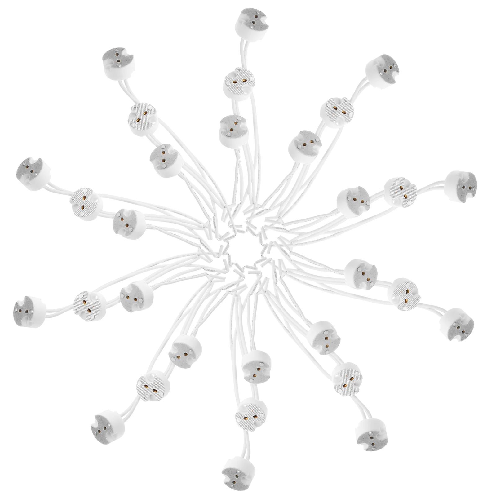 

30pcs Ceramic Lamp Socket Holder .3 Gu5.3 Mr16 Light Bulb Base Adapter For Indoor Lighting Durable Heat Dissipation Lamp Parts