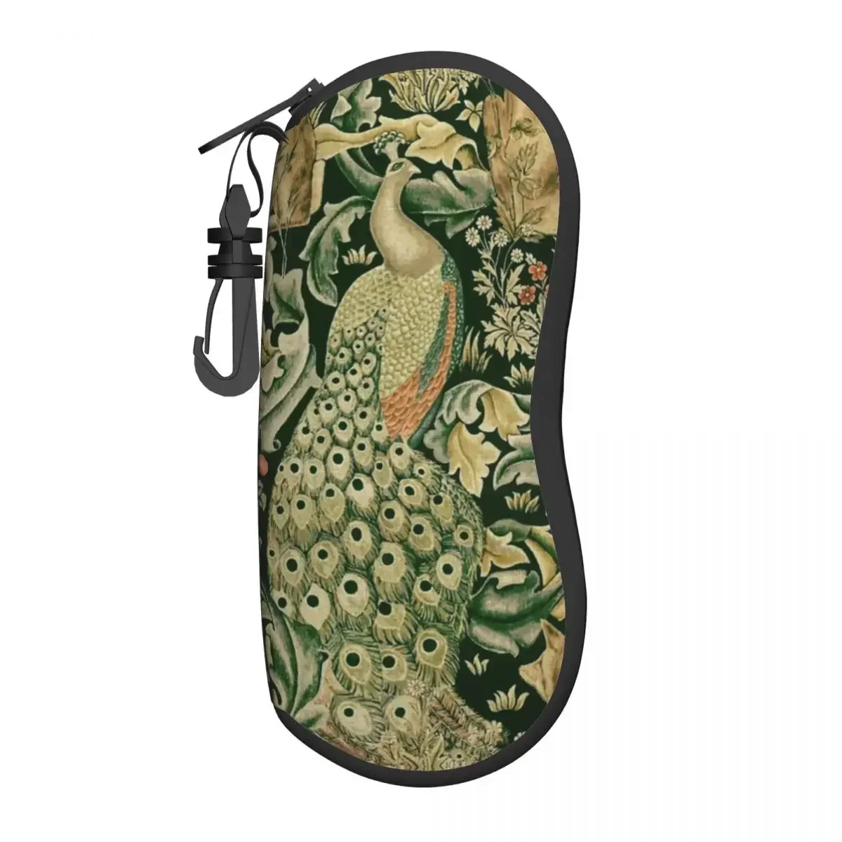 Peacocks And Fox By William Morris Shell Eyeglasses Protector Cases Cute Sunglass Case Forest Animal Textile Pattern Glasses Bag