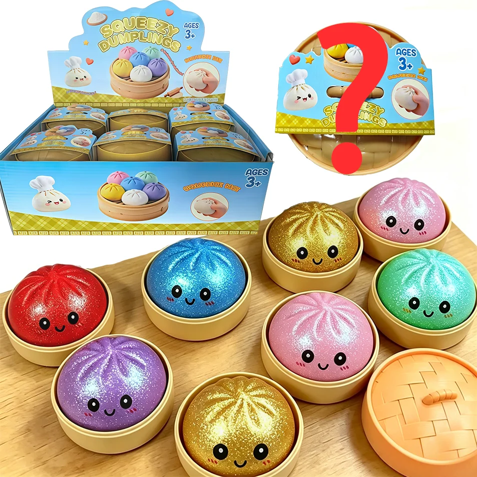 

2026 Cute Blind box Colorful Dumpling Squishy Relaxing Relieve Anxiety Antistress Enhance Happiness Rebound Squeeze Reliever Toy