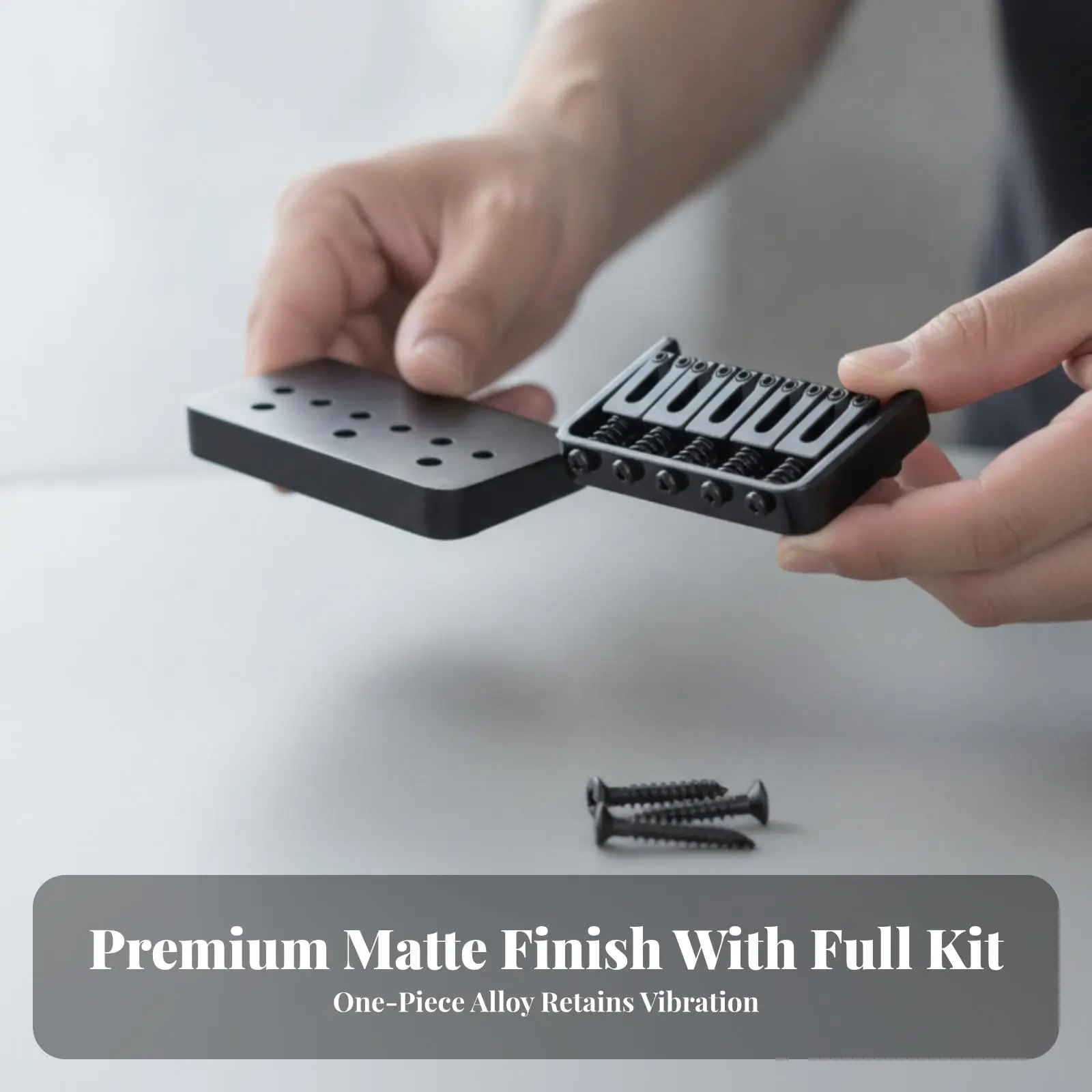 Low Profile Bridge Saddle for Guitar with Mounting Screws and L Shaped Wrench Adjustment Tool