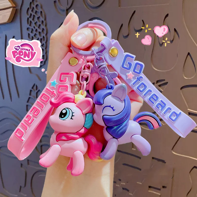 

My Little Ponys Cute Keychains Bags Pendant Ornament Cartoon Animation Derivative Peripherals Key Rings Birthday Party Gifts