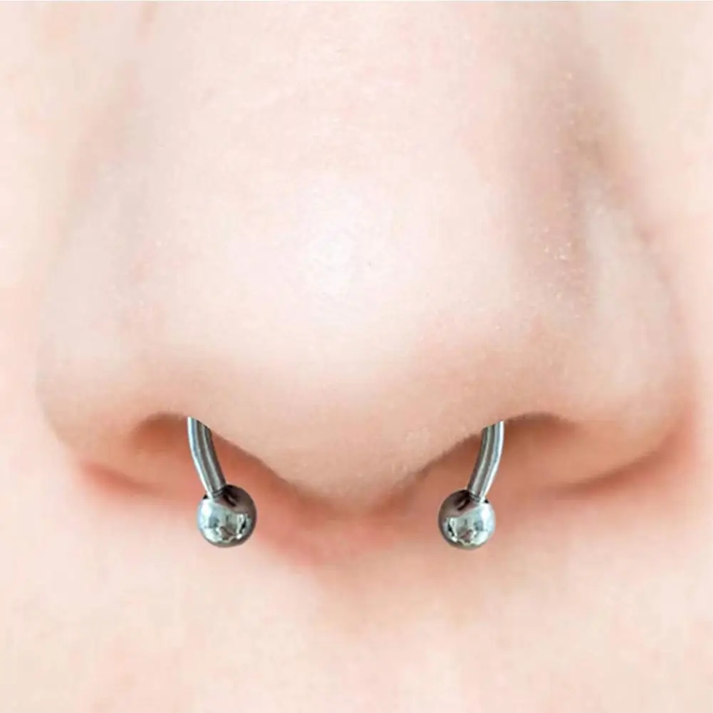 Faux Piercing en Acier Inoxydable pour Femme, Septum, réinitialisation Antarctique, Rock, HipHoop, Aimant, Mode Punk, Bijoux de Corps