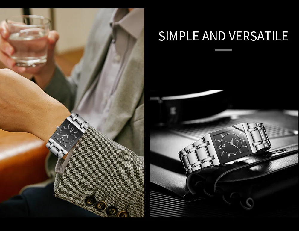 VA VA VOOM Relogio Masculino Watch Men Square Mens Watches Top Brand Luxury Golden Quartz Stainless Steel Waterproof Wrist Watch