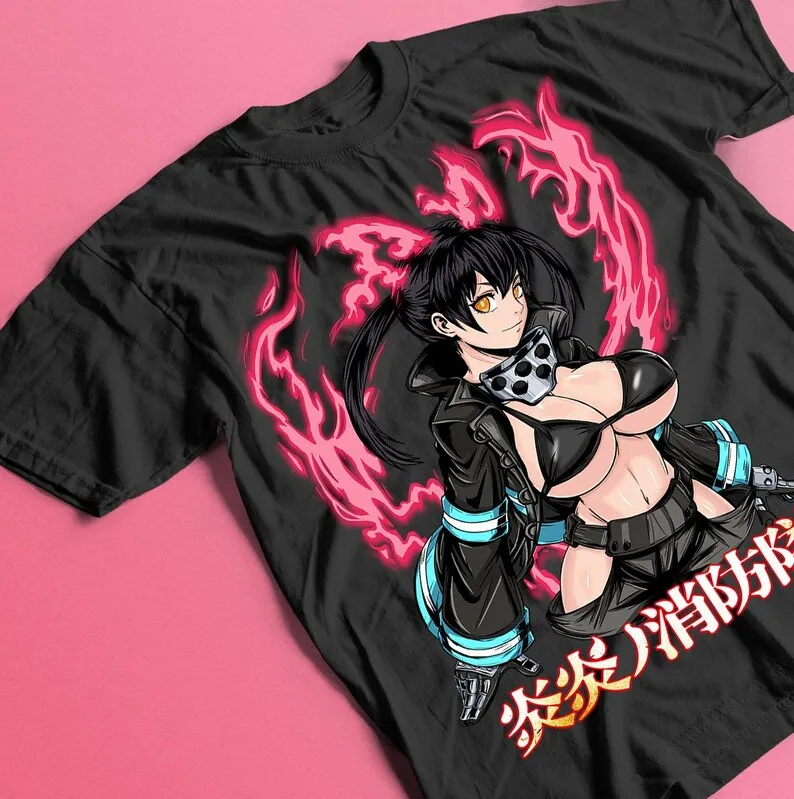 

Fire Force T-shirt Tamaki Kotatsu Anime Skitaru Shonen Tamaki Fire Ffighters high quality Oversized Unisex hot product Classic