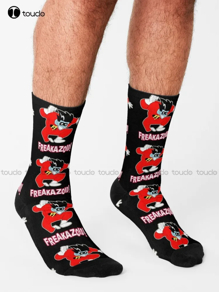 Freakazoid Socks Halloween Socks Men Street Skateboard Socks 360° Digital Print Design Cute Socks  Creative Funny Socks