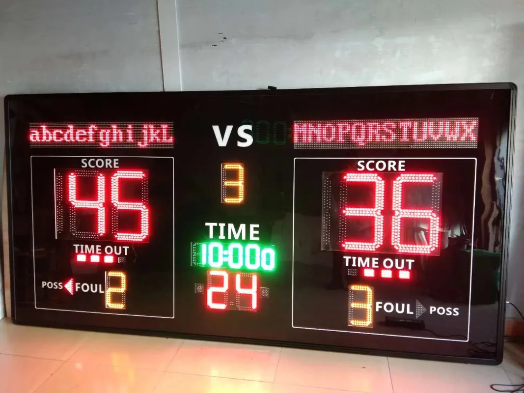 Portable Light Emitting Diode Scoreboard High Visibility Outdoor Sports Field Manual Mini Electronic Basketball Scoreboard