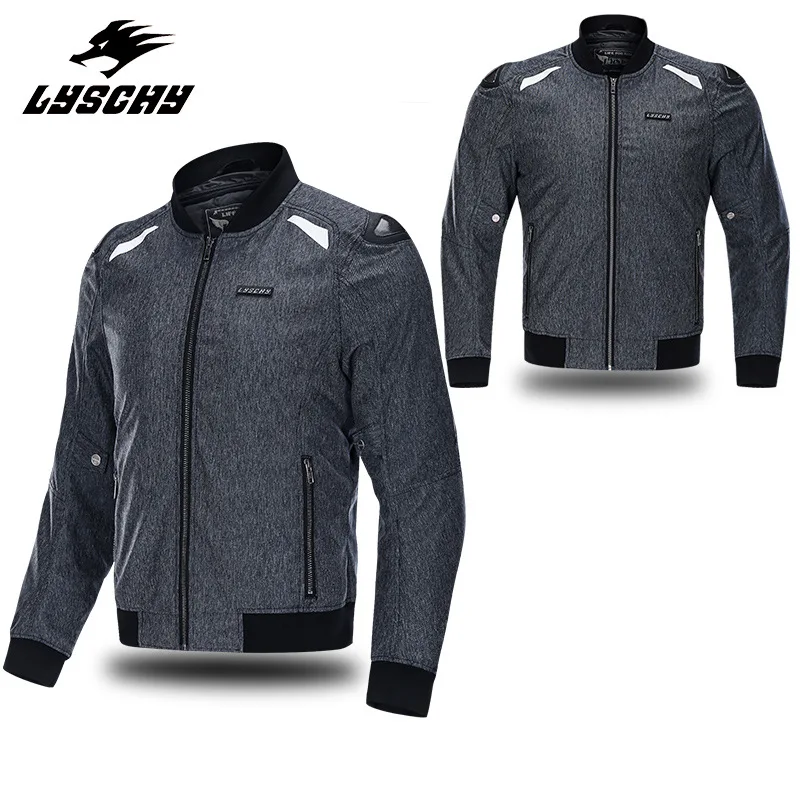 

LYSCHY Motorcycle Riding Clothing Four Seasons Male Bomber Jacket Harley Anti-fall Warm Motorcycle Casual Jacket Wear-resistant