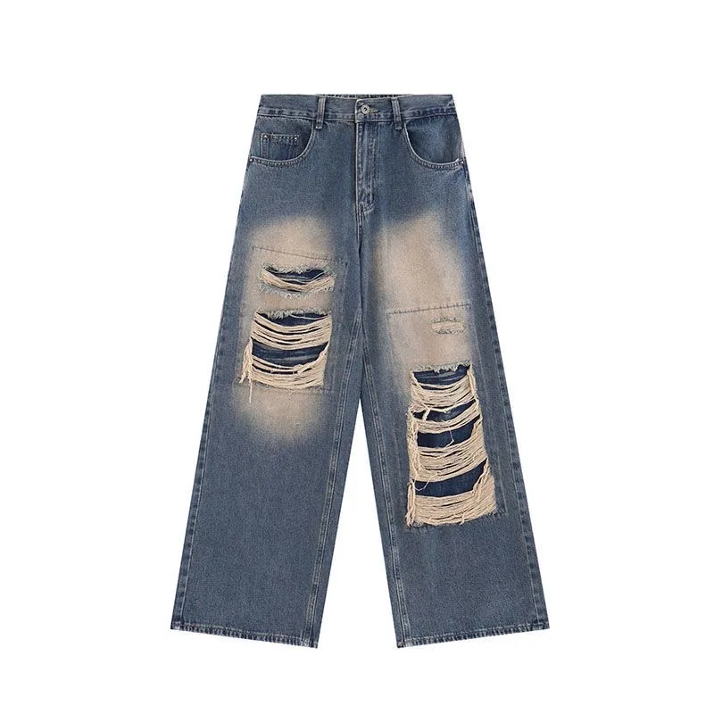 Ripped Baggy Jeans For Women 2023 Summer streetwear Fashion High Waist Boyfriend Jeans For Women Gothic Denim Pants Woman