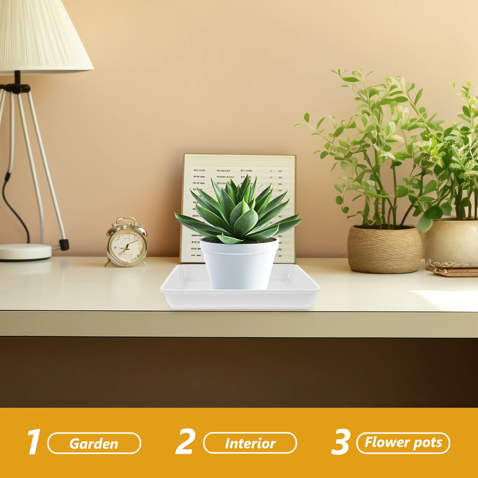 

2pcs Square Flowerpot Tray Plastic Planter Saucer For Succulent Drip Water Drainage Indoor Outdoor Garden Use Trays For Plants