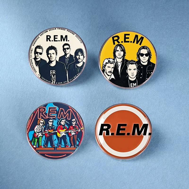New REM Band Brooch Rock Music Singer Pin Metal Badge Band Fan Backpack Pin Clothes Bag Accessories