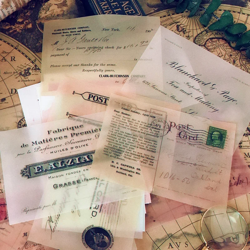16 pezzi cartoline Vintage carta artigianale diario spazzatura efemera timbro retrò carta artigianale diario fai da te Album materiale Scrapbooking