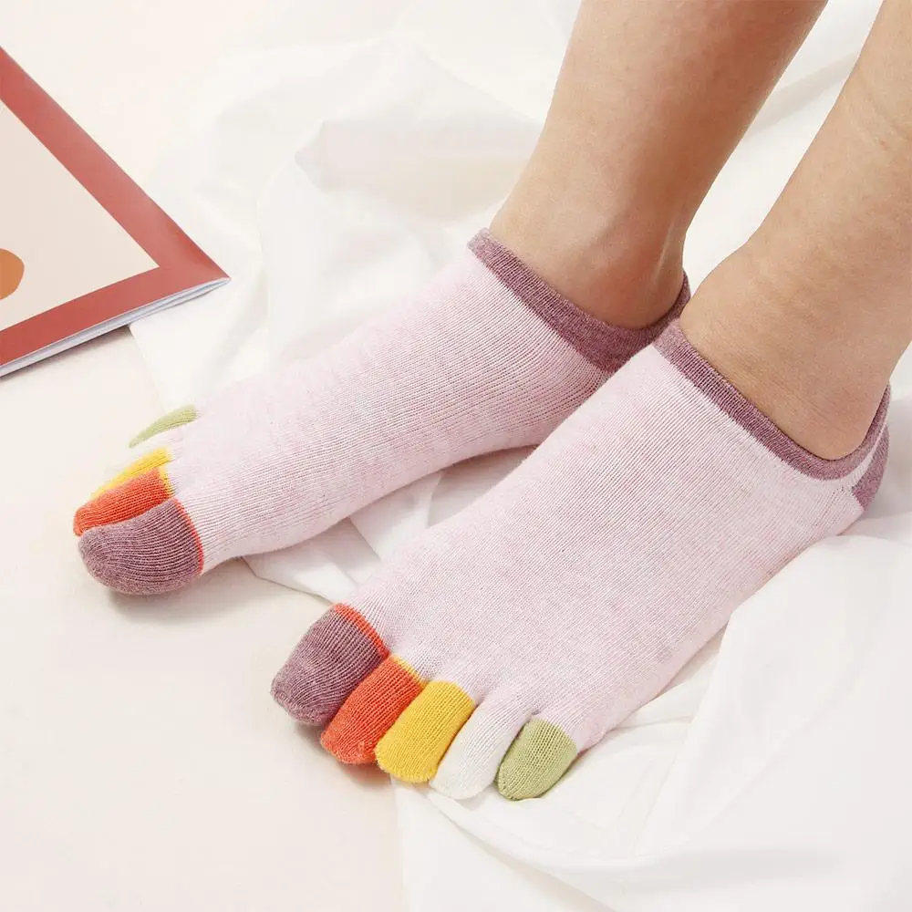 أزياء اليوغا المضادة للانزلاق عرق غير مرئية الكاحل الجوارب 5 أصابع الجوارب قارب الجوارب تو الجوارب #3