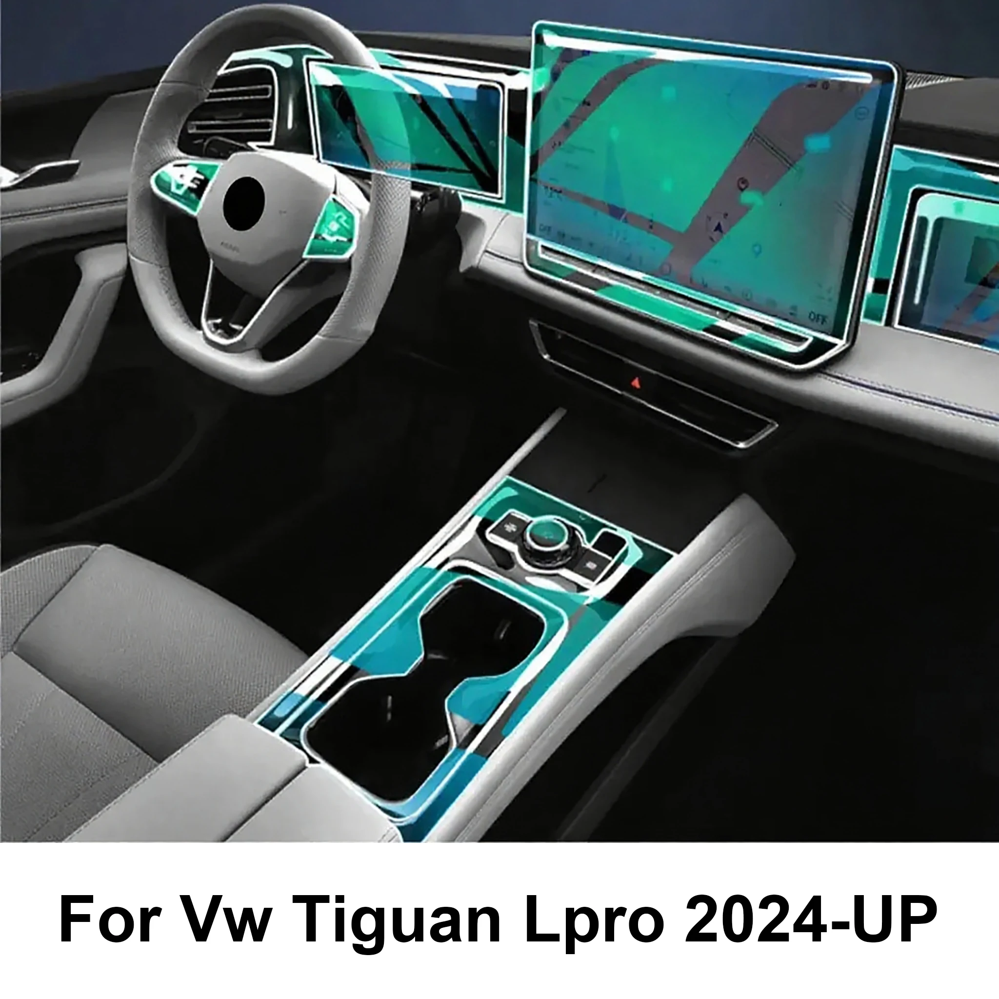 Für Volkswagen Tiguan L Pro VW 2024-2026 Innenraum Transparente TPU-Schutzfolie Mittelkonsole PPF Kratzschutz – Detail 1