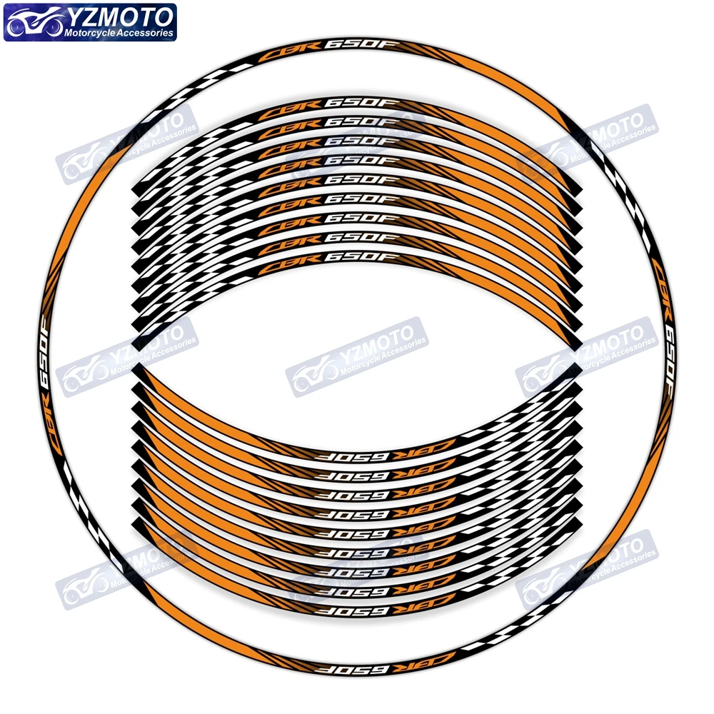 Para HONDA CBR650F CBR 650F motocicleta 17 pulgadas pegatina para cubo de rueda delantera y trasera pegatinas reflectantes impermeables para llanta