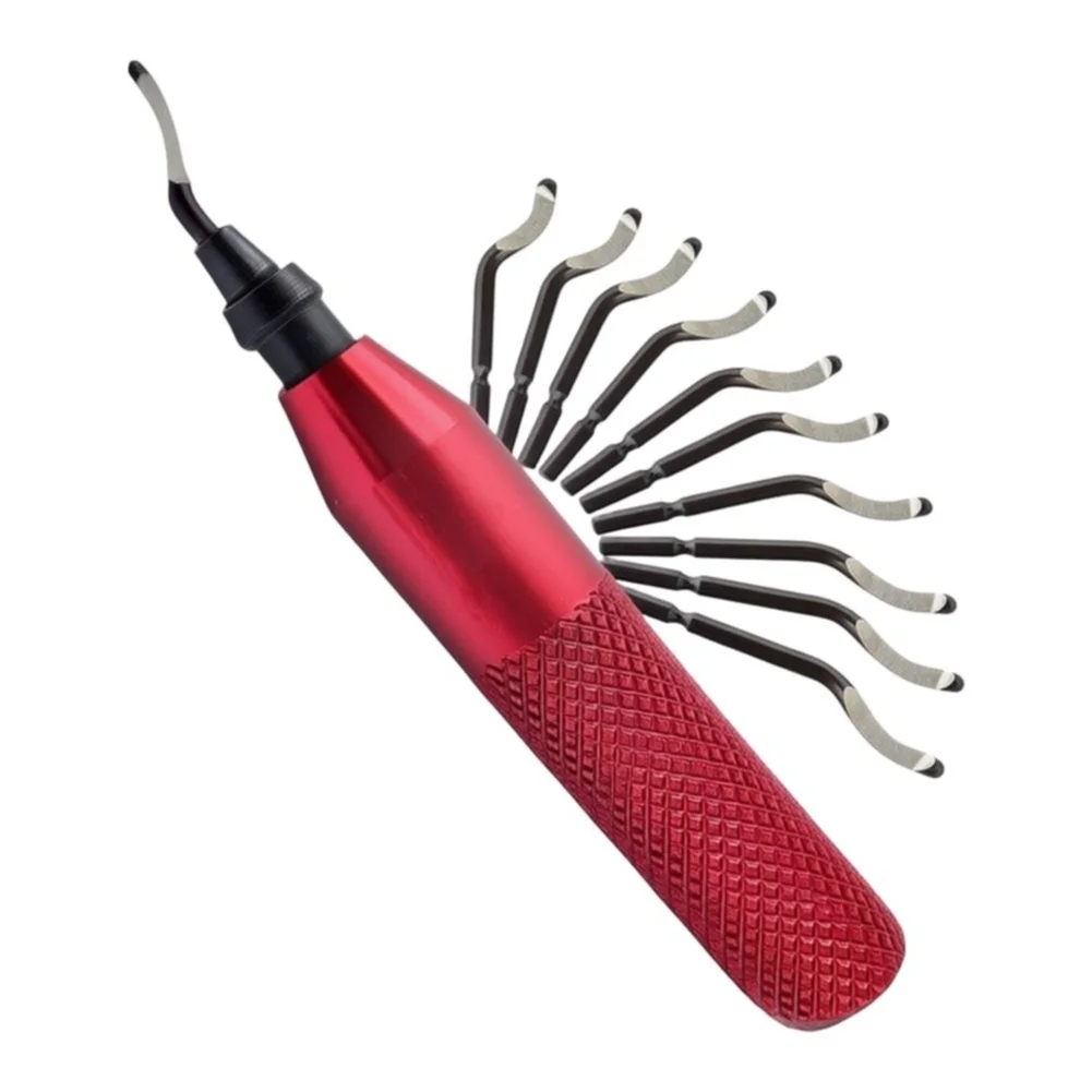 Deburring Tool Set With 11/15pcs Blade Burr Removal Tool With Aluminum Handle For Metal PVC Copper Resin Plastic Reamer Tool