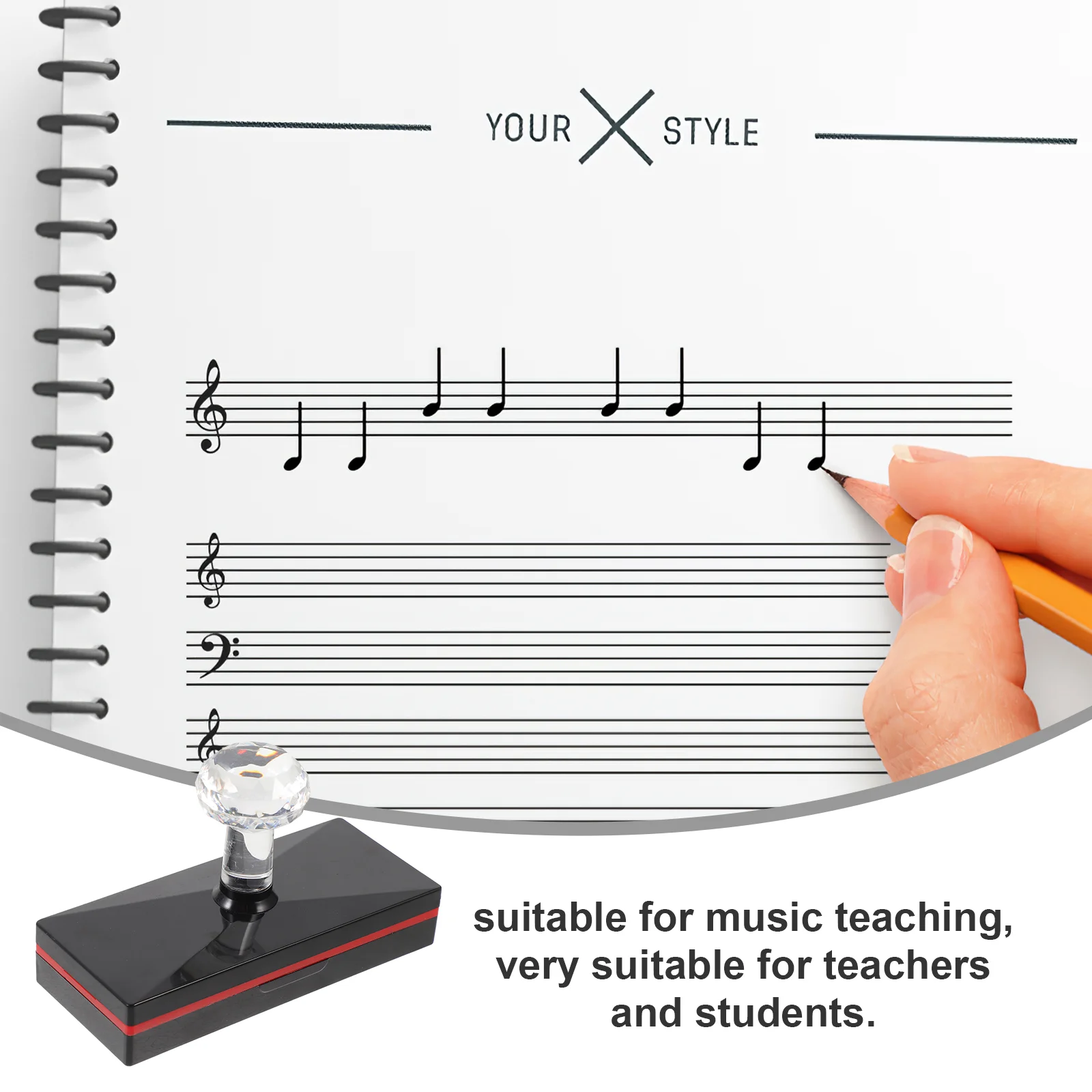 Staff Seal Diagram Stamp Music Teacher Tool Gift for Teachers Useful Impression