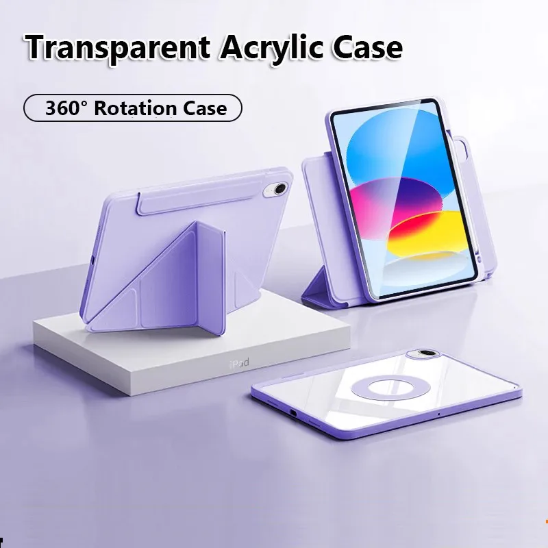 

Чехол для iPad 11-го поколения A16 2025 Pro13 12,9 10,2 5 6 7 8 9th 10th 10.9 Air1 2 Air3 4 5 Air 11 Магнитный акриловый чехол с защитой от изгиба