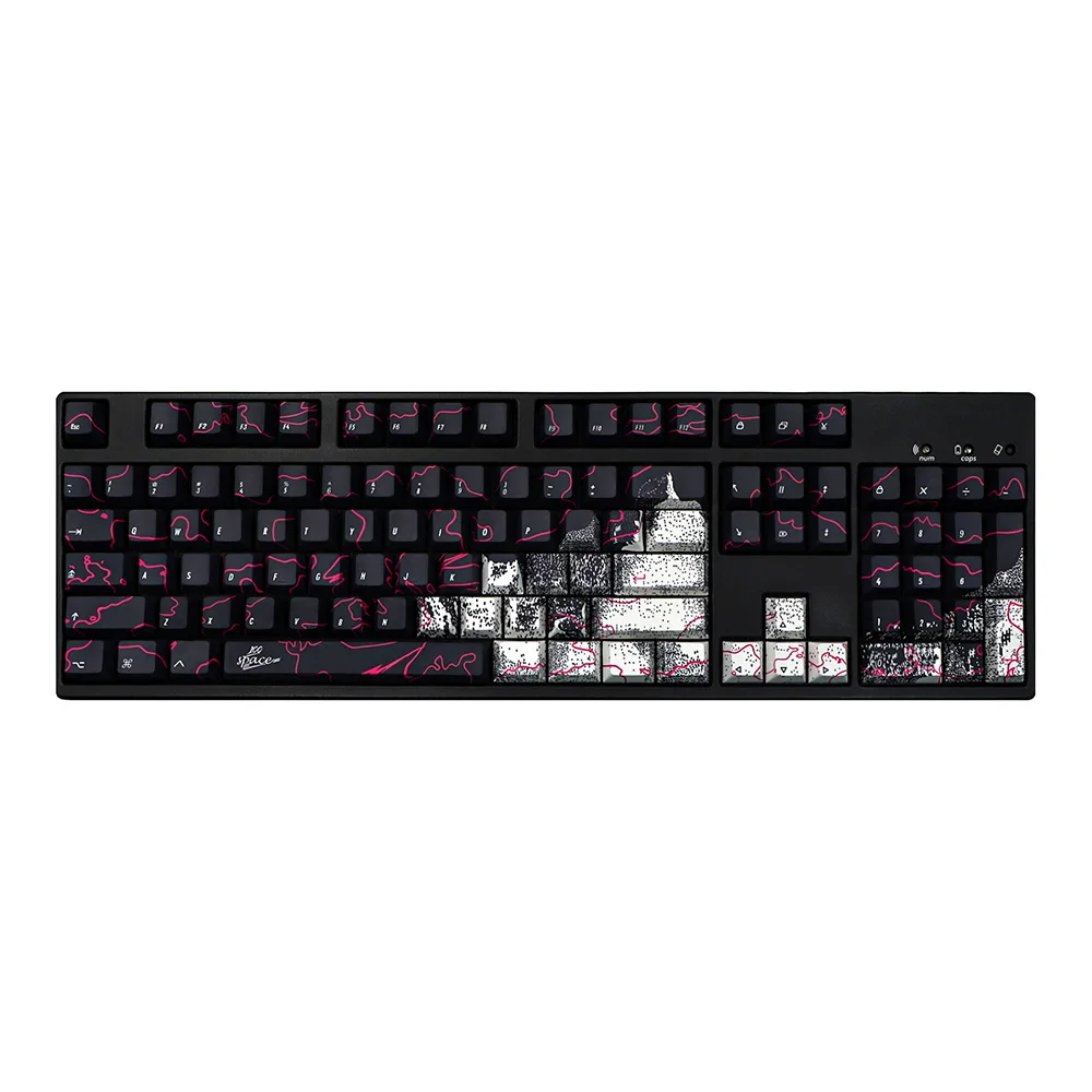 Juego de teclas de Graffiti, teclas pbt de perfil Cherry mx para switch Logitech G610 K70 GMMK gk61 96 gmk, teclas iso