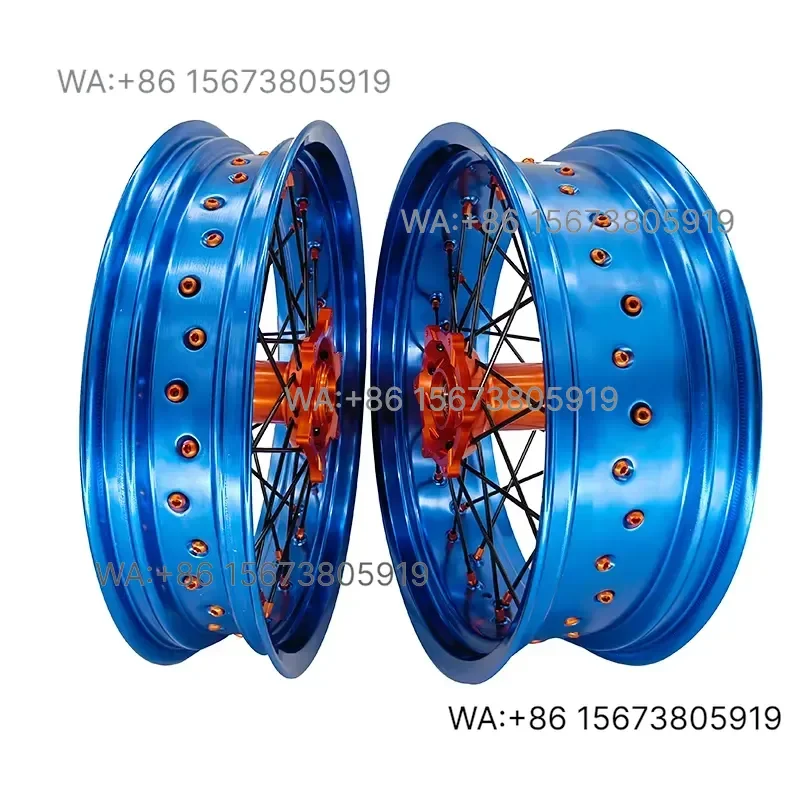 For  Wmwmnu 17 Inch 36 Spokes Anodized Alloy Motorcycle Wheels Supermoto Rims  EXC SXF SX 250 300 450