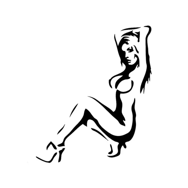 Car Sticker Beautiful Girl Silhouette of Funny 3D Stickers and Sticker on Car Styling Decoration Vinly Decals,13cm*16cm