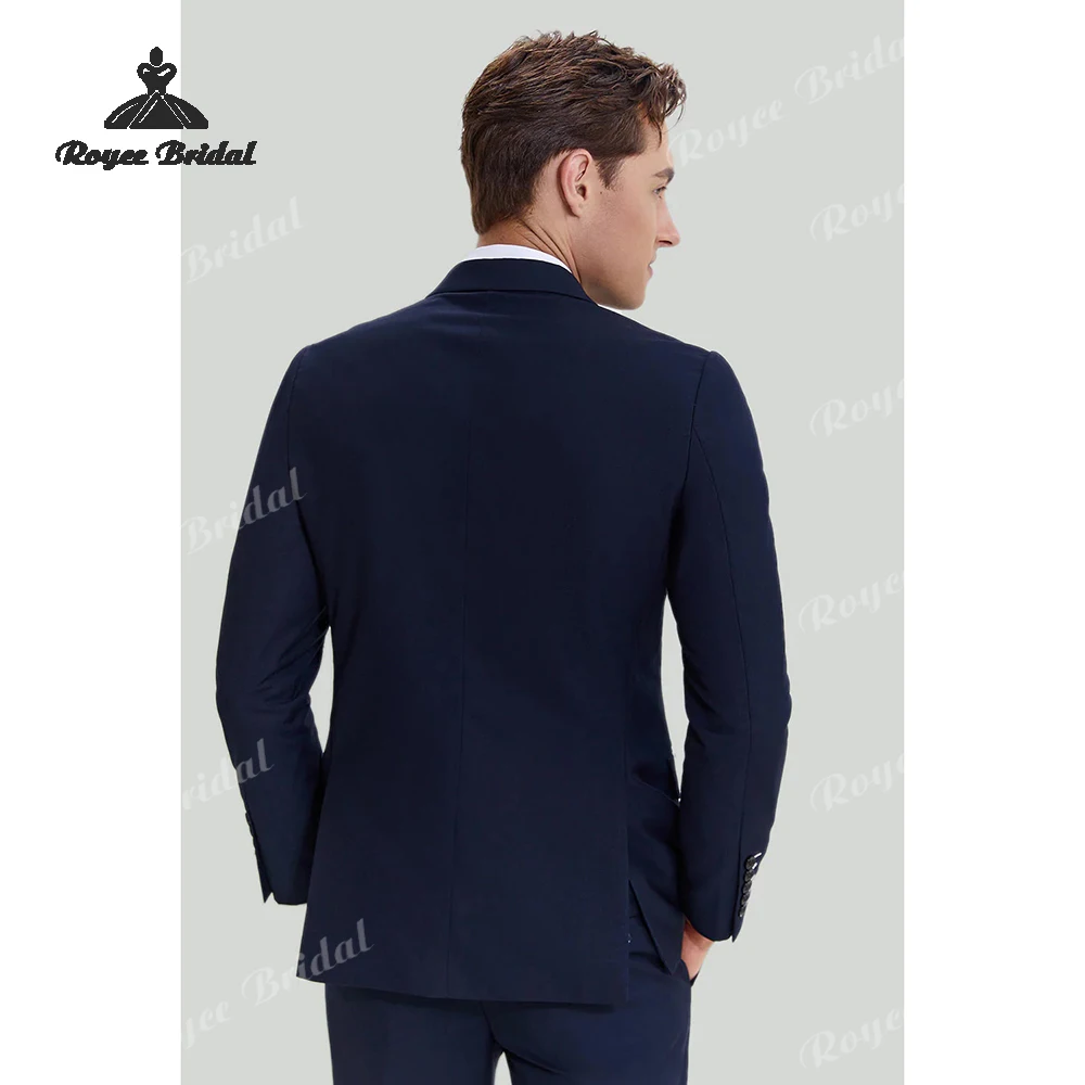 Zweiteiliger zweireihiger Herrenanzug für Hochzeit, 2026, spitzes Revers, schmale Passform, formeller Abend, Business-Anzug, Kostüm für Herren