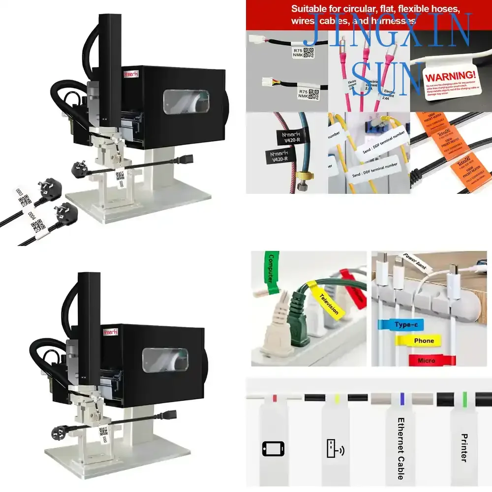 N-mark Full Automatic Cable Wrap Around Flag Labeling Machine for Printing and Labeling One by One High Quality Label