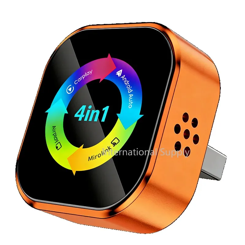 2026 Nieuwe 4-in-1 draadloze auto Carplay Airplay Mirror Link Android Auto Connect draadloze Carplay adapter voor Apple en Android - afbeelding 1