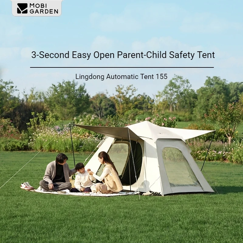 MOBI GARDEN Pop Up Tent with Canopy All-season Camping Equipment Quick-open Porch Outdoor Hiking Exploration One-touch Shelter