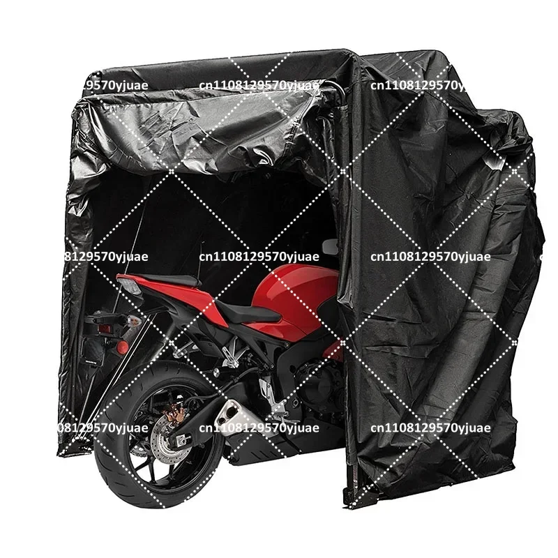 Outdoor Motorcycle Shelter Storage Cover Tent Garage with Metal Frame Waterproof Protection