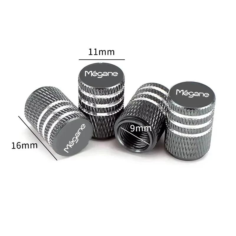 4PCS Metal Wheel Tire Valve Stem Caps Air Dust Cover For Renault Megane Logo Anti-rust Tyre Air Caps Exterior Decor Accessories