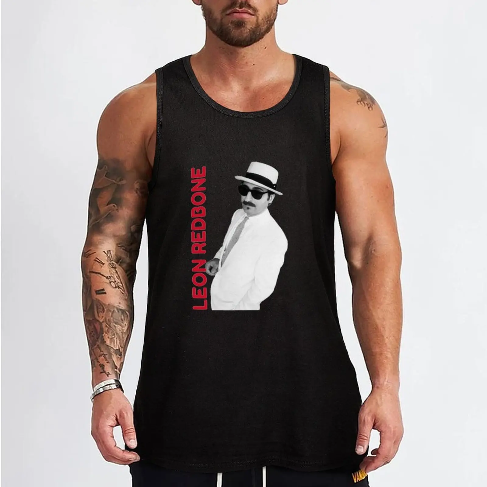 Leon Redbone - Photograph Tank Top sleeveless Men's t-shirts gym shirts gym clothing clothes for men summer