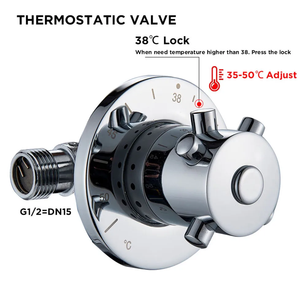 

Медный термостатический клапан, солнечный трубчатый клапан для домашней сантехники, смешивание горячей и холодной воды, дизайн стандартного диаметра