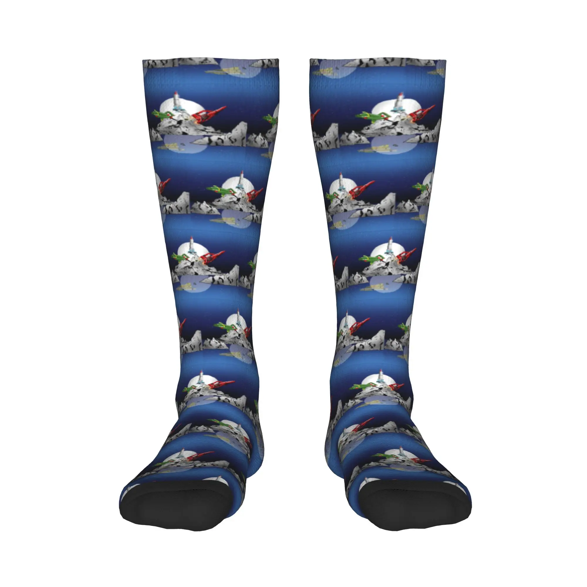 All Seasons Crew Stockings Thunderbirds Tracy Island Socks Hip Hop Long Socks Accessories for Men Women Christmas Gifts