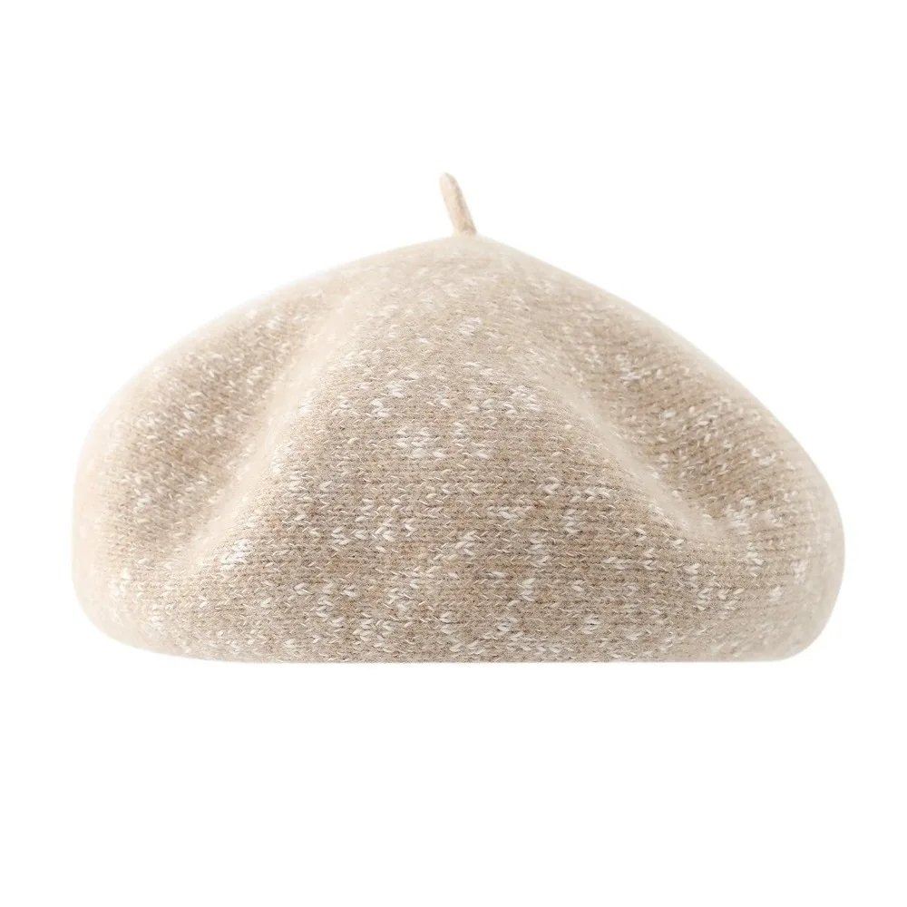 

Elegant Wool Winter Beret Elastic Soft Wool Warm Hat Knitted British Beanie Hat Winter Season