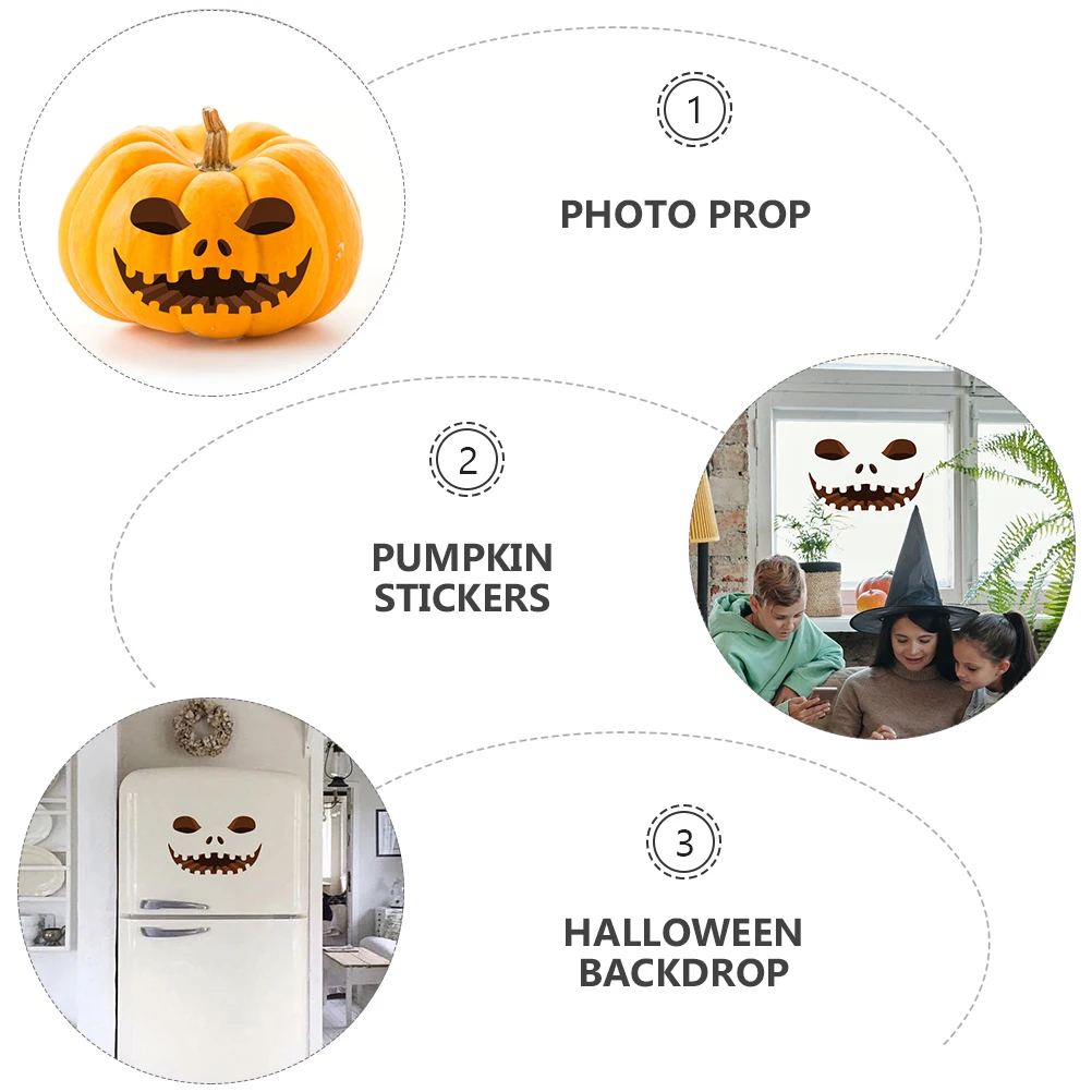 

6 Sheets Pumpkin Sticker Home Decoration Halloween Fridge Decals Pvc Screaming DIY Wall Stickers Dark