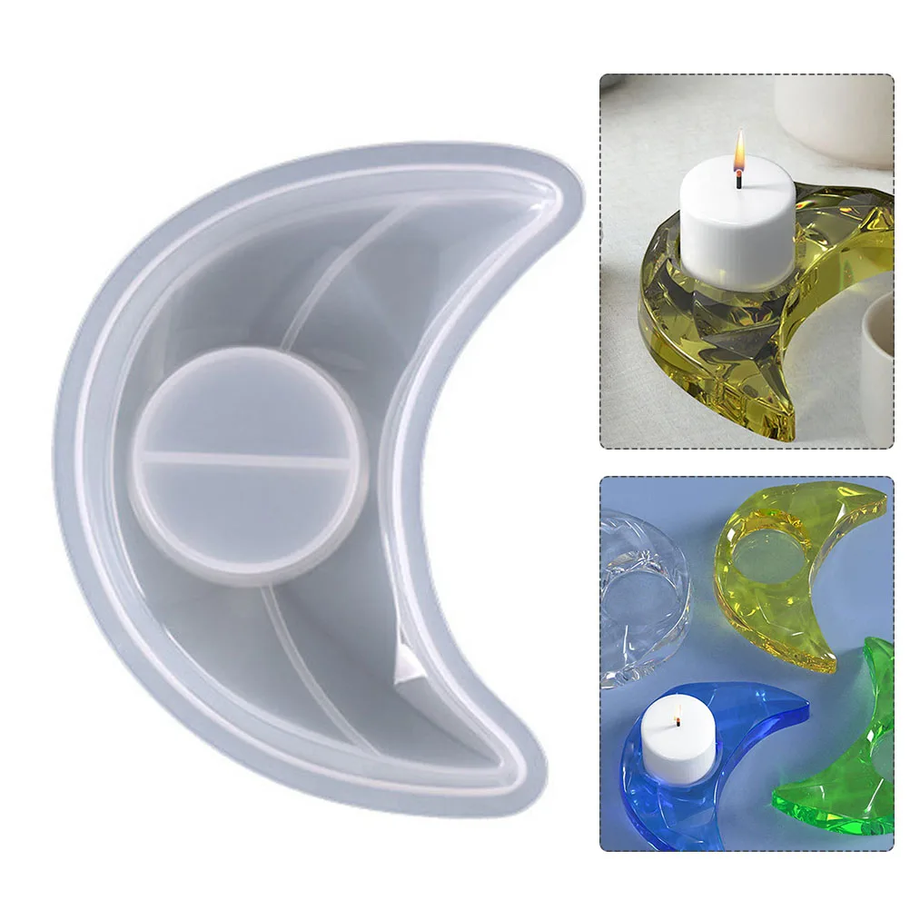 

Moon Shape C Holder Molds Silicone Tealight Mold for Resin Casting Durable Flexible DIY Home Decor Jewelry Accessories