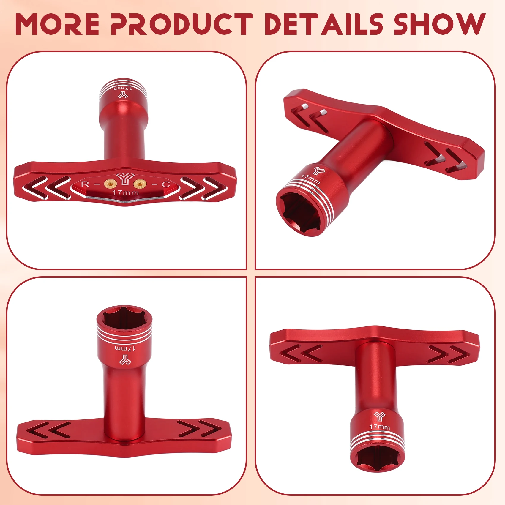 ABUM-17Mm Wheel Hex Wrench Tool Hex Nuts Sleeve Rc Car For 1/8 1/10 Off-Road Rc Car Crawler Tires
