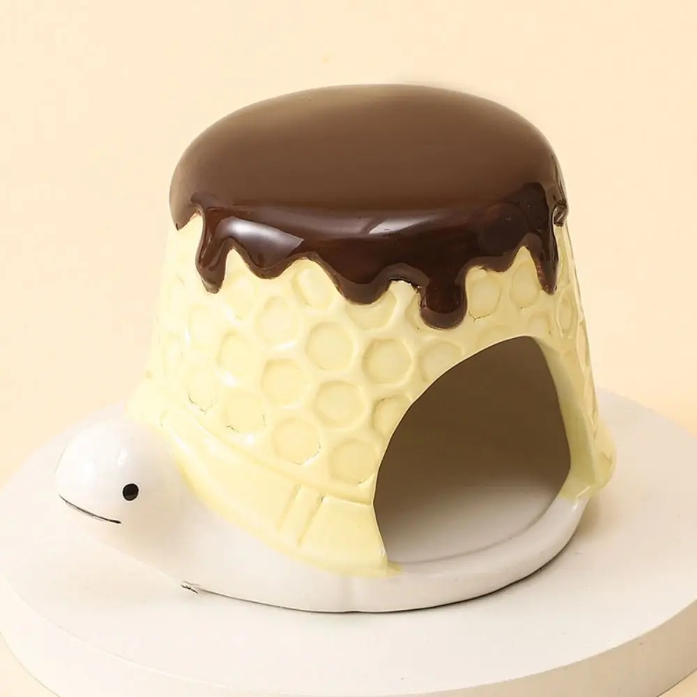 ハムスター造園用品セラミックハムスター巣ケーキ型冷却ペット小さな家かわいいクリエイティブハムスターベッド夏