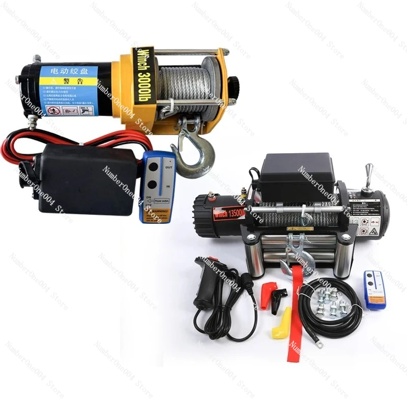 12v-electric-winch-for-off-road-vehicles-trucks-small-cranes-24v-electric-hoists-vehicle-mounted-fast-winches-remote-control