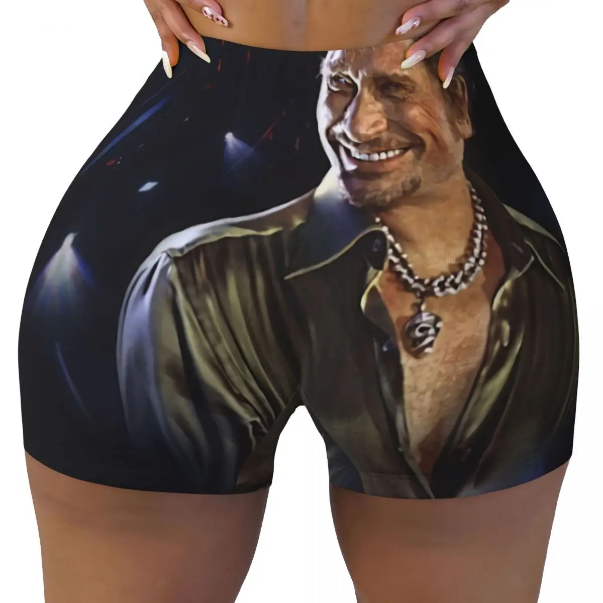Custom Johnny Hallyday Gym Volleyball Biker Shorts Women's French France Singer Workout Yoga Shorts